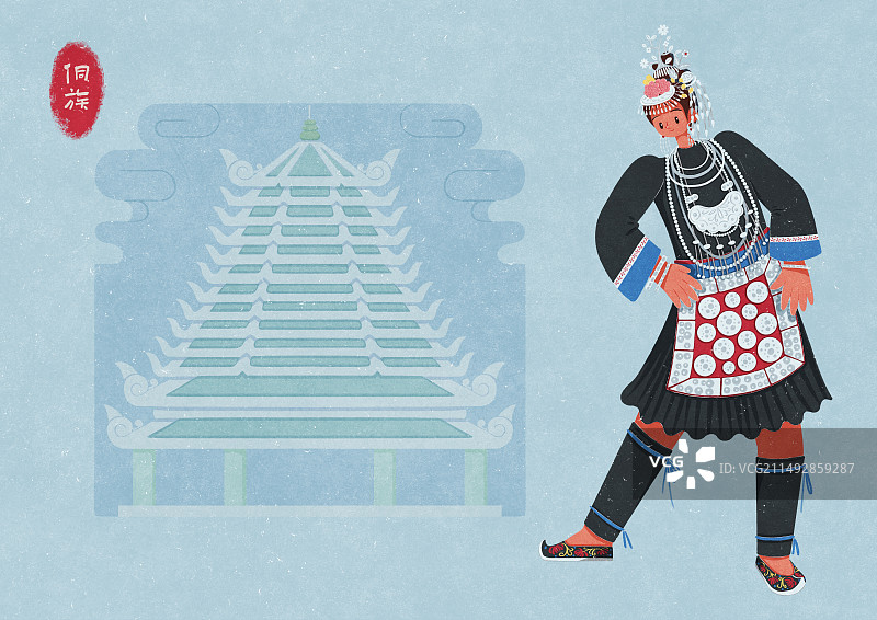 侗族民族服饰女性图片素材