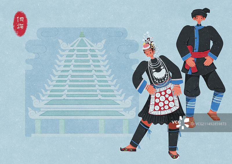 侗族服饰男女图片素材