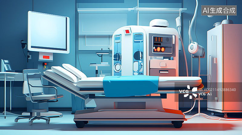 【AI数字艺术】手术室插画图片素材