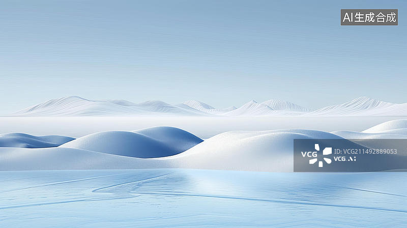 【AI数字艺术】壮观的雪山和冰川宁静的冰湖图片素材