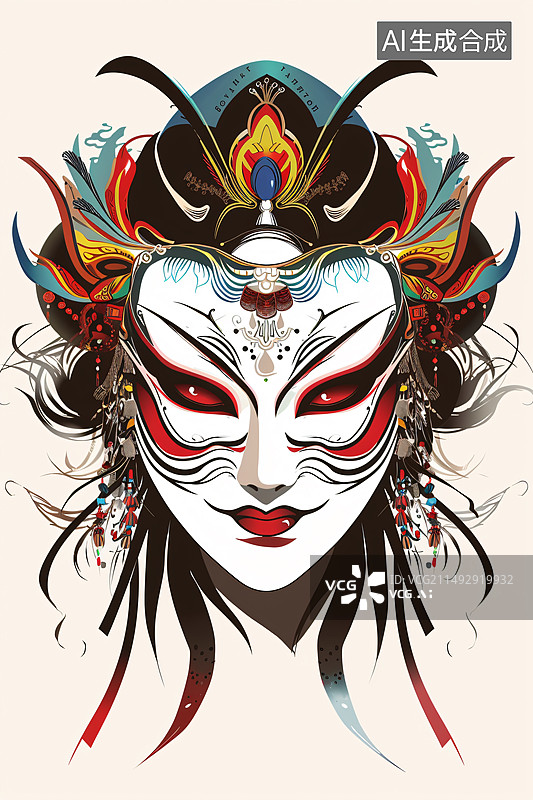 【AI数字艺术】京剧川剧脸谱图片素材