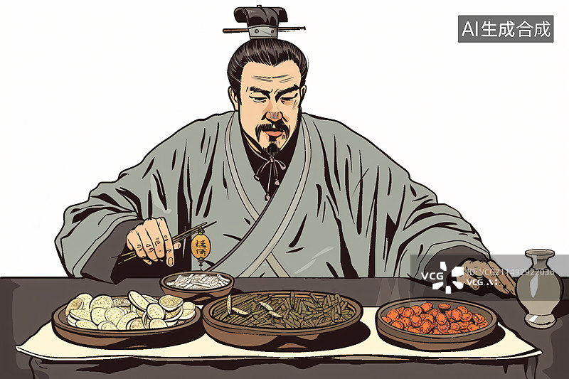 【AI数字艺术】一个中国古代人物抓取中药图片素材
