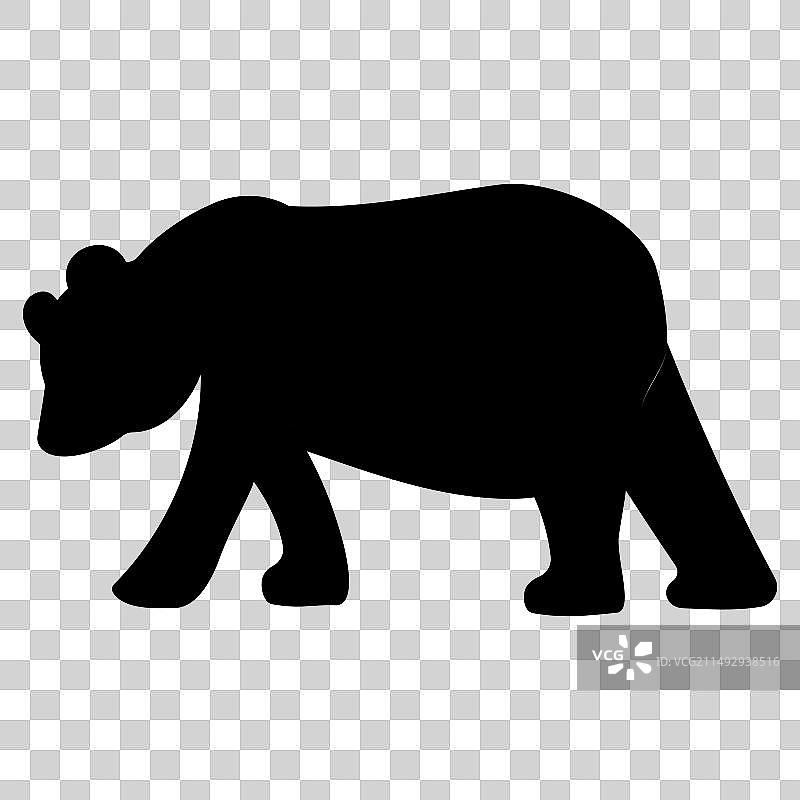 熊猫黑色剪影中国亚洲动物图片素材