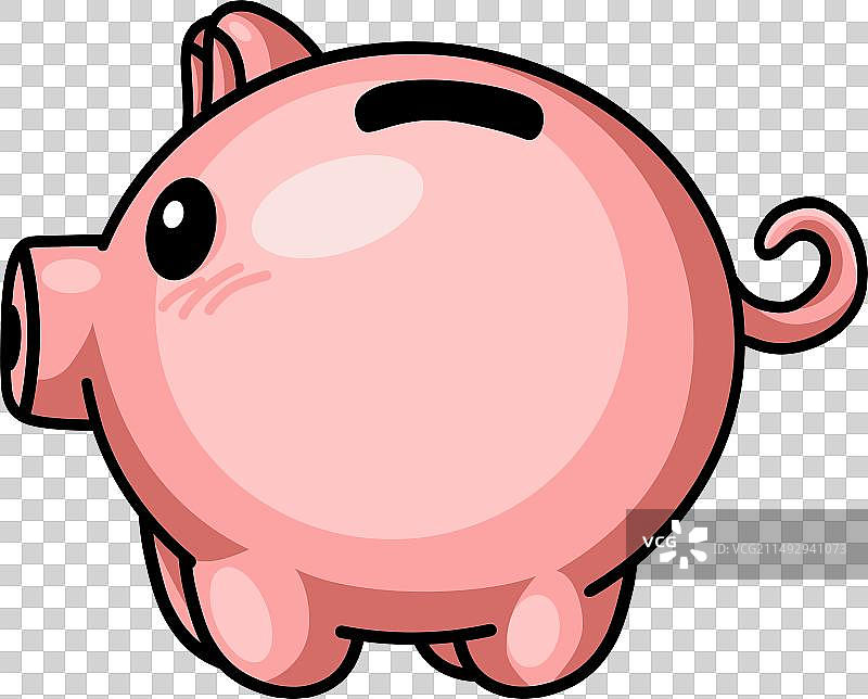 卡通猪储蓄罐涂鸦艺术画图片素材