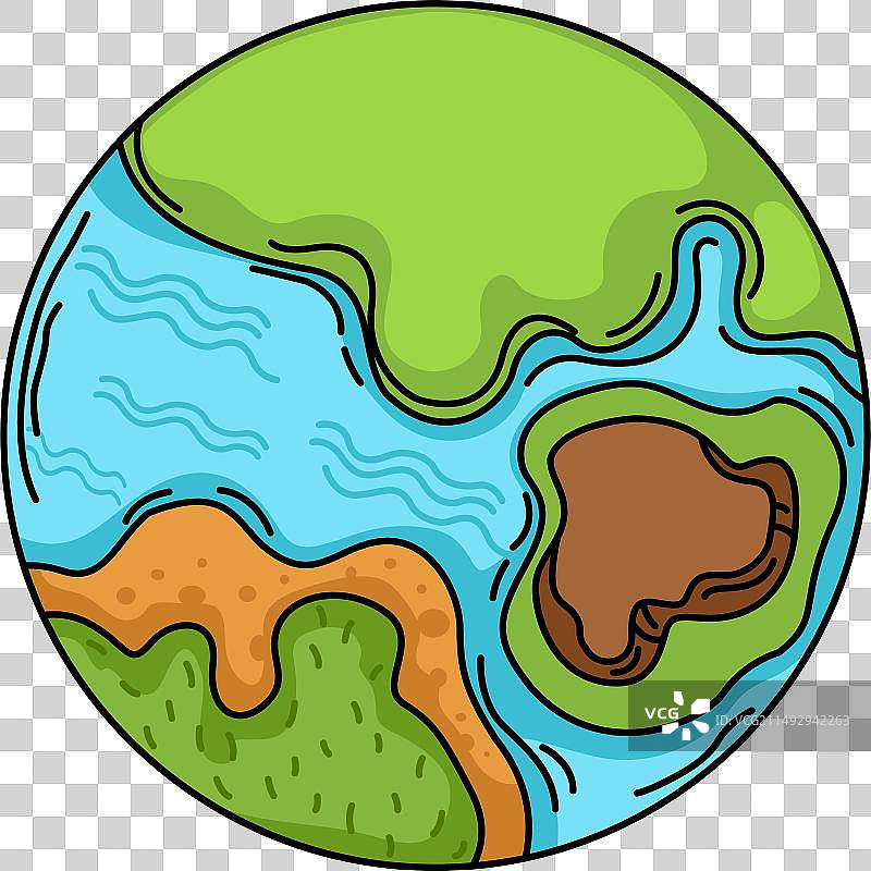 彩色地球轮廓白色背景图片素材