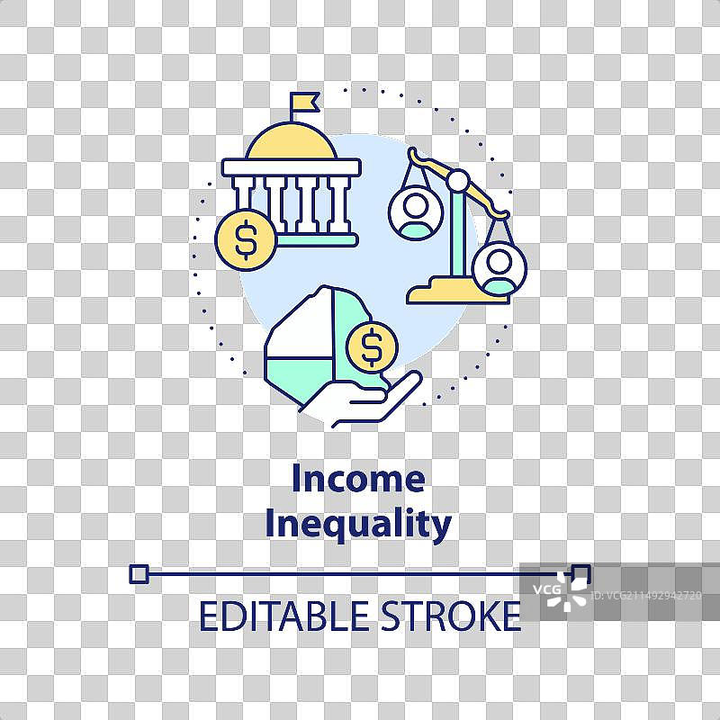 收入不平等多色概念图标图片素材