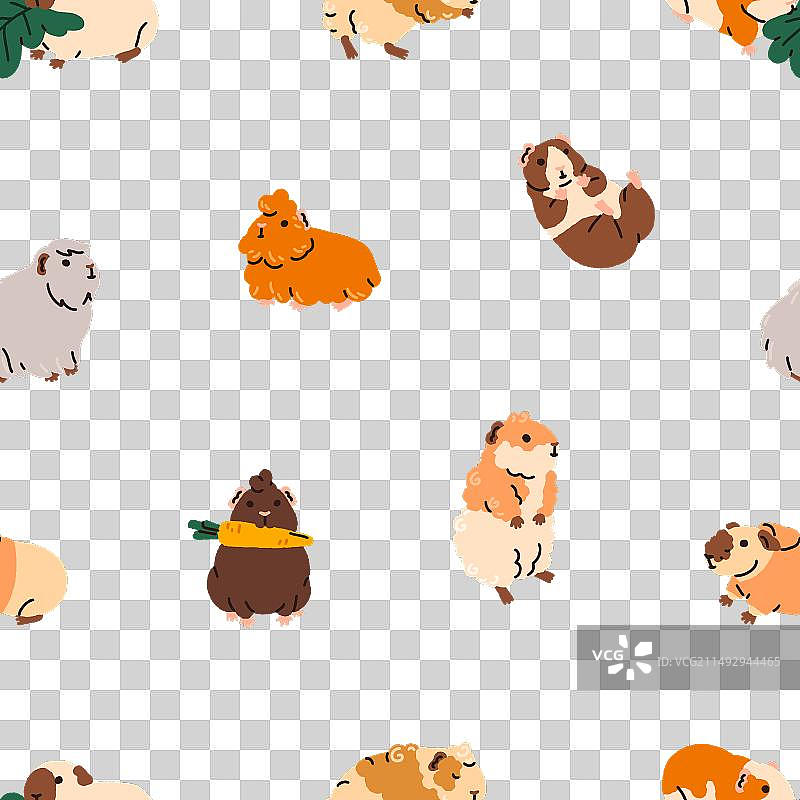 可爱豚鼠无缝图案图片素材