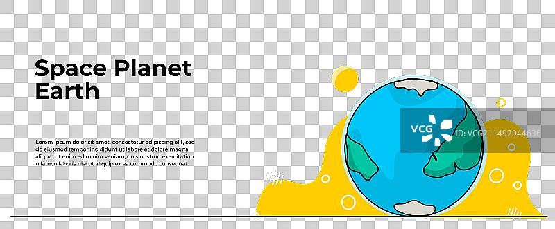 现代扁平风格的太空地球行星图片素材
