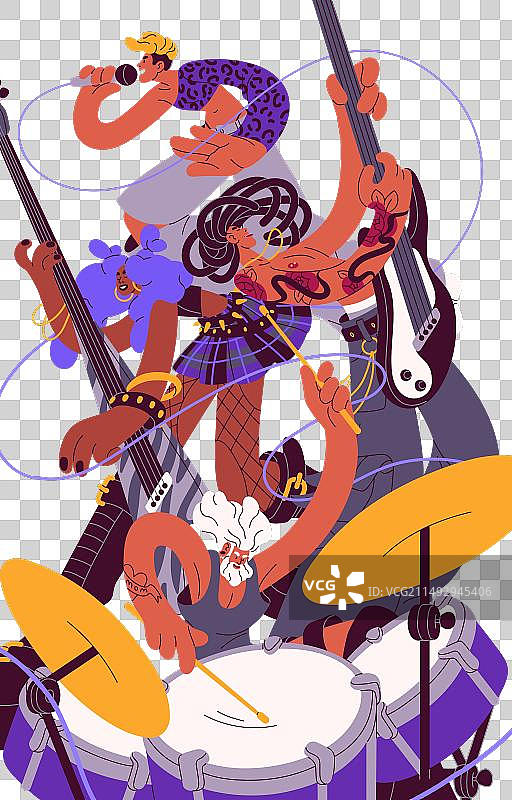 摇滚乐队竖版海报图片素材