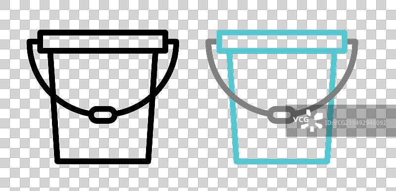 塑料水桶和油漆桶图标合集图片素材