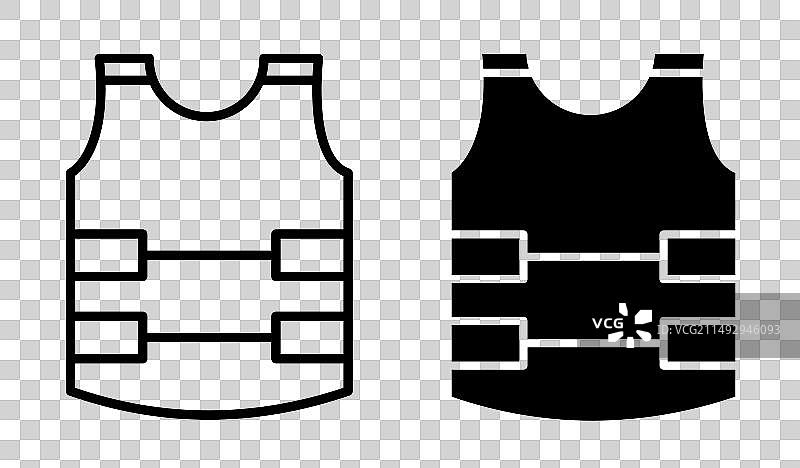军用防弹背心图标集图片素材