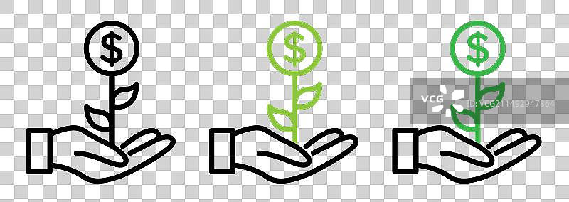 摇钱树图标集：财富增长图片素材