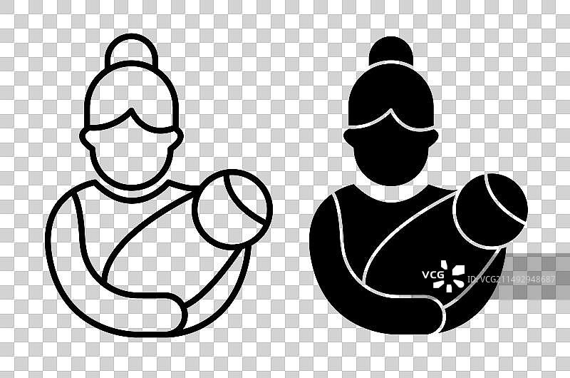 产后护理图标集：母婴呵护符号图片素材