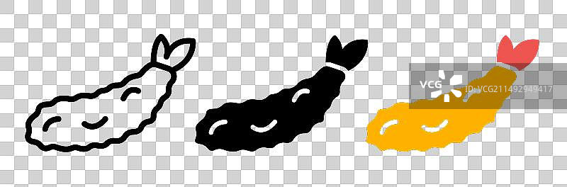 日式炸鱼天妇罗图标图片素材