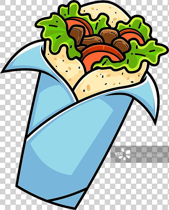 卡通墨西哥卷饼图片素材