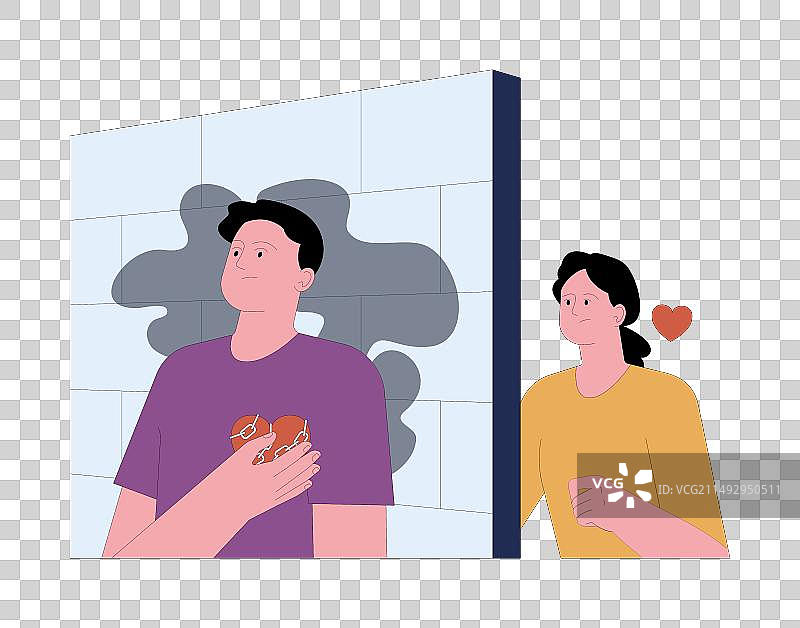 害怕情感脆弱的年轻男人图片素材