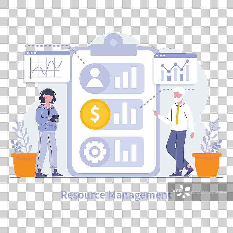 战略管理和财务概念扁平设计图片素材