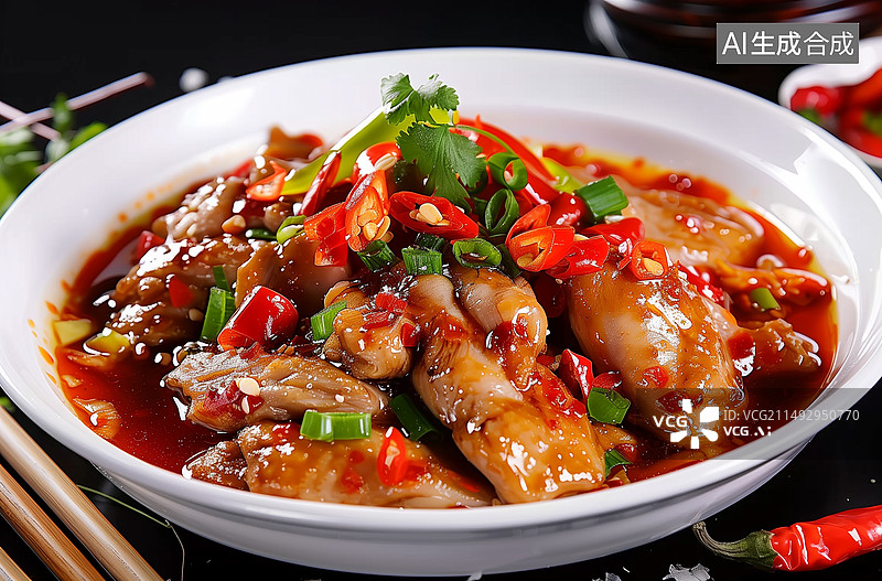 【AI数字艺术】中国美食红烧猪蹄图片素材