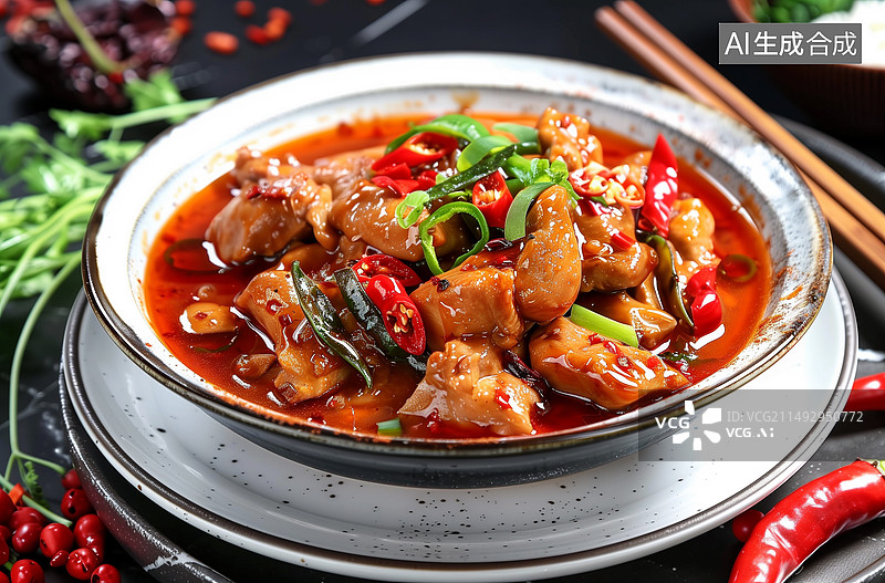 【AI数字艺术】中国美食红烧猪蹄图片素材