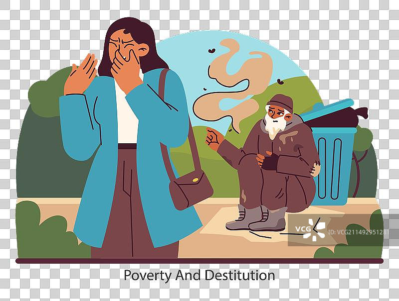 社会困境扁平化设计图片素材