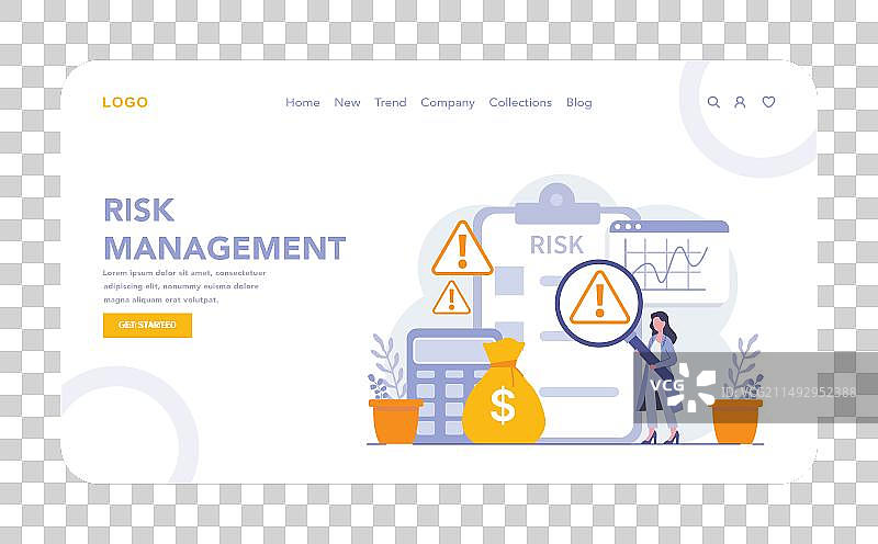 战略管理和财务概念扁平设计图片素材