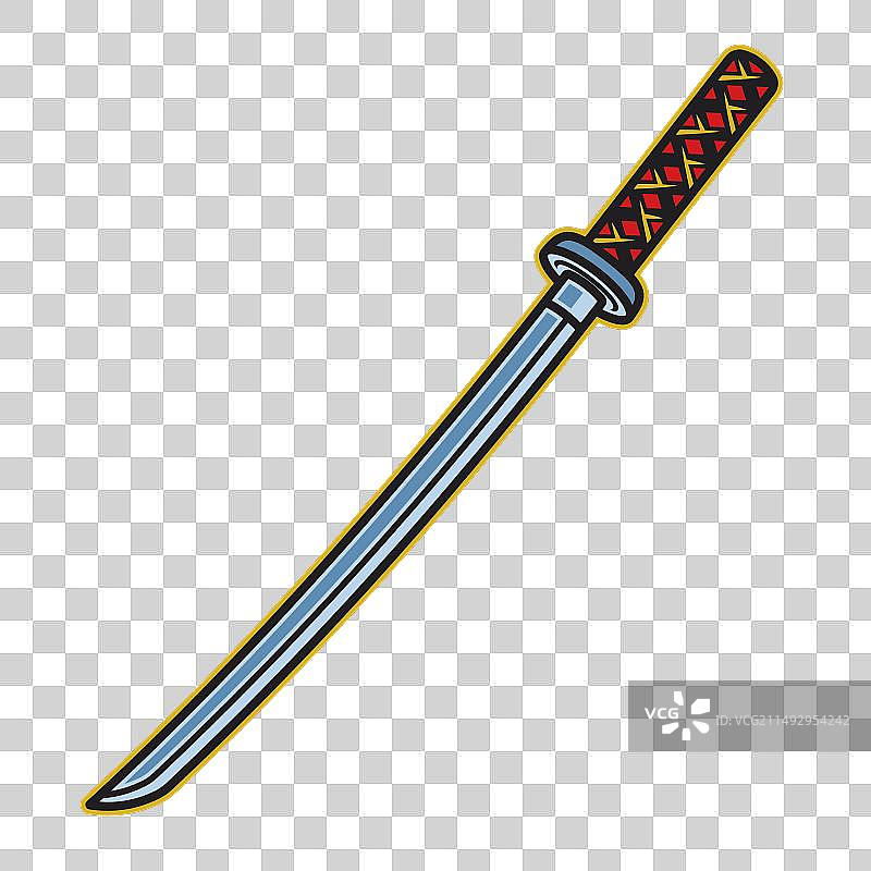 彩色武士刀元素图片素材