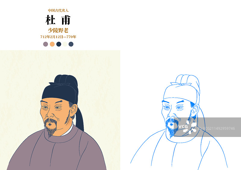 中国历史名人-杜甫图片素材