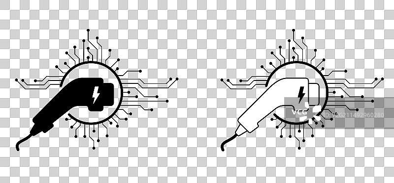 电动汽车充电器连接器加油站电缆图片素材
