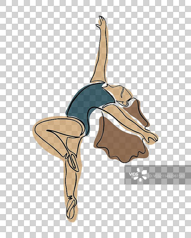 波西米亚风格的年轻女子舞蹈素描图片素材