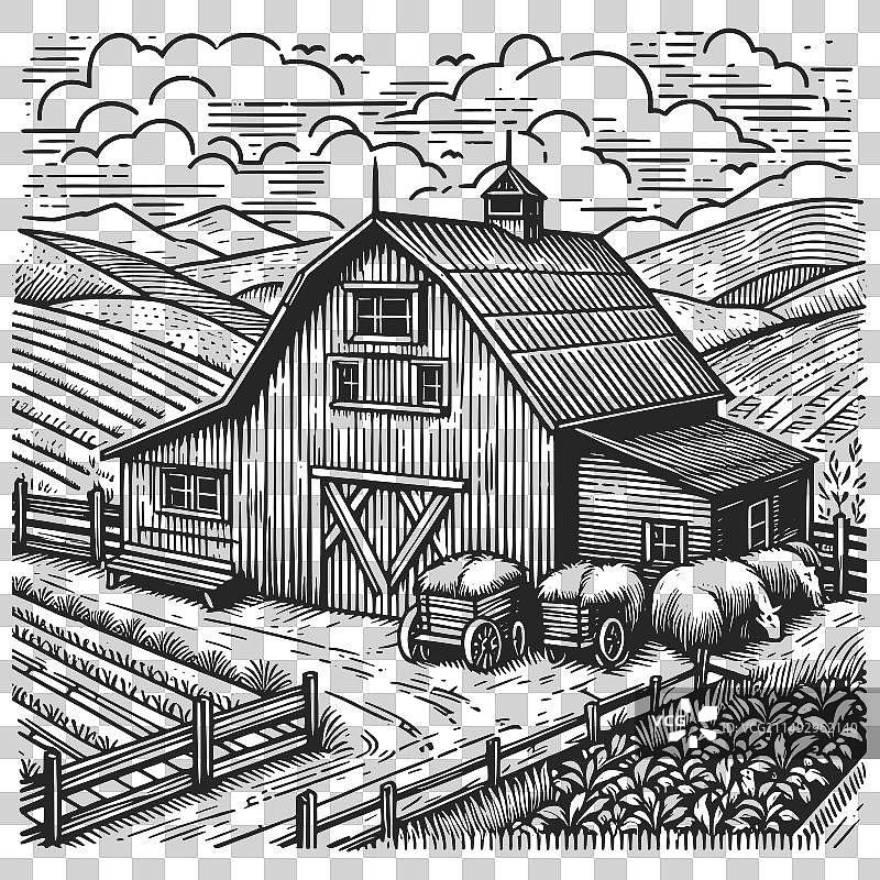 质朴风农场景观图片素材