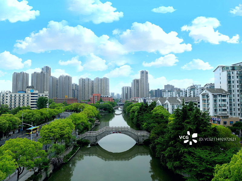 无锡市城区护城河道景观图片素材
