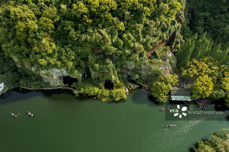 绍兴东湖景区航拍图片素材