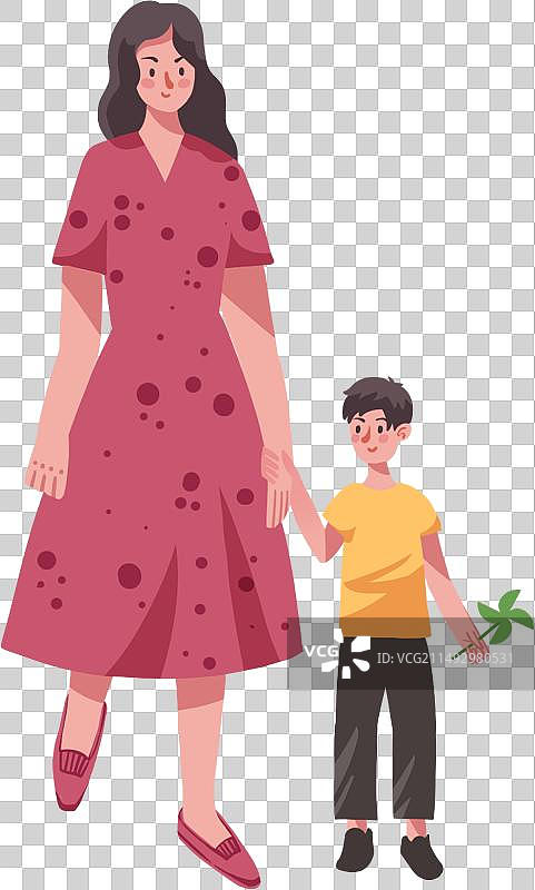 妈妈与孩子手拉手图片素材