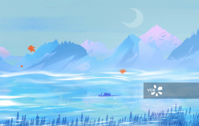 江南水乡美丽风景背景高雅水墨艺术插画动画视频图片素材