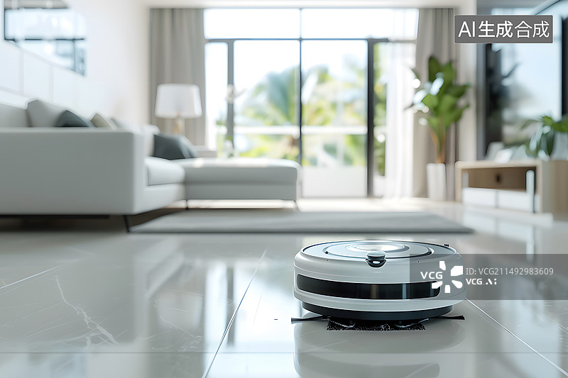 【AI数字艺术】室内扫地机器人图片素材