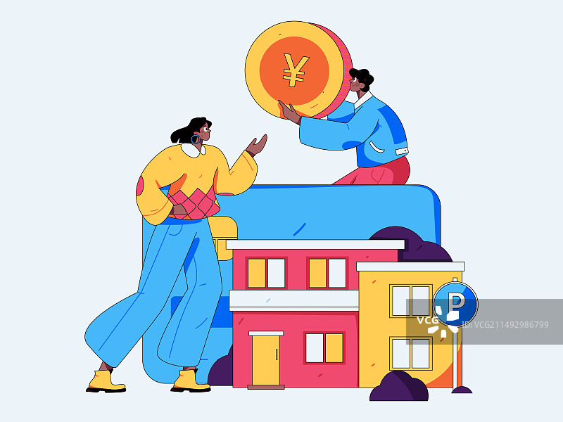 住房贷款扁平矢量概念运营插画图片素材