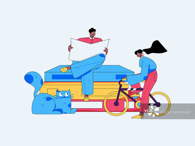 教育学习的人物扁平矢量概念手绘插画图片素材