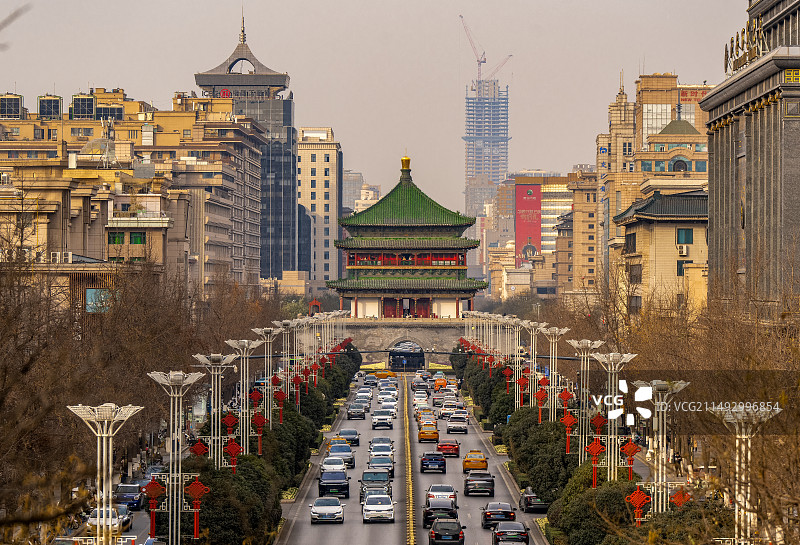 陕西西安钟鼓楼图片素材