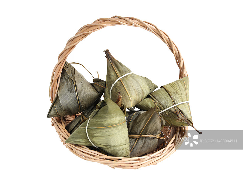一篮子端午节粽子的白底图图片素材