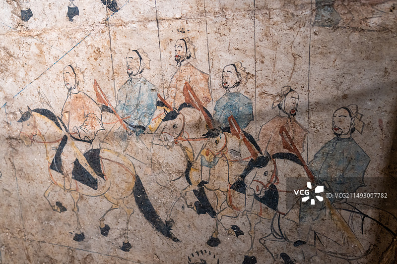 太原北齐壁画博物馆收藏水泉梁墓北齐壁画图片素材