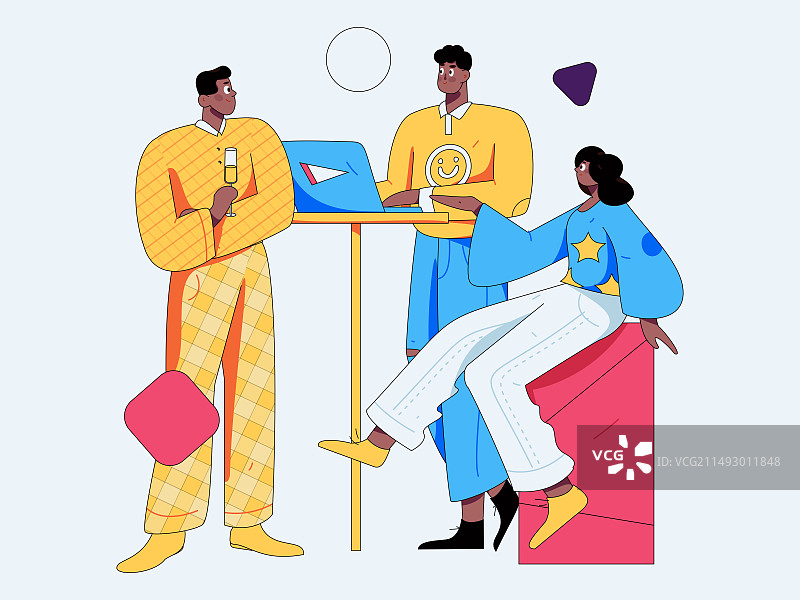 商务人物运营工作场景扁平矢量插画图片素材