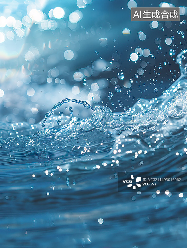 【AI数字艺术】流水水花特写图片素材