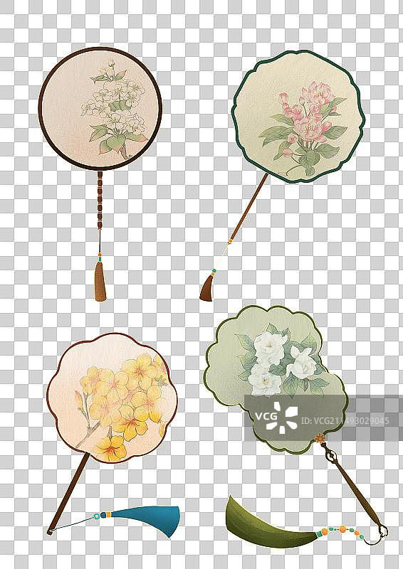 创意国风扇子插画图片素材