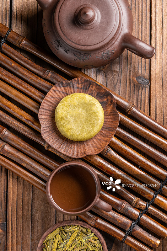 龙井茶酥饼图片素材