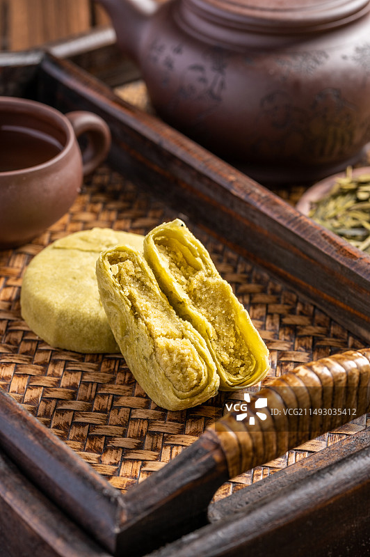 龙井茶酥饼图片素材
