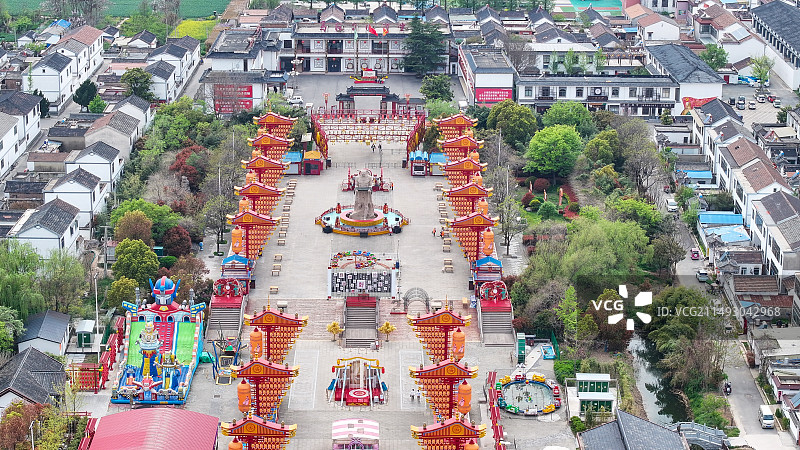 乡村振兴，美丽乡村，航拍江苏徐州贾汪区马庄村图片素材