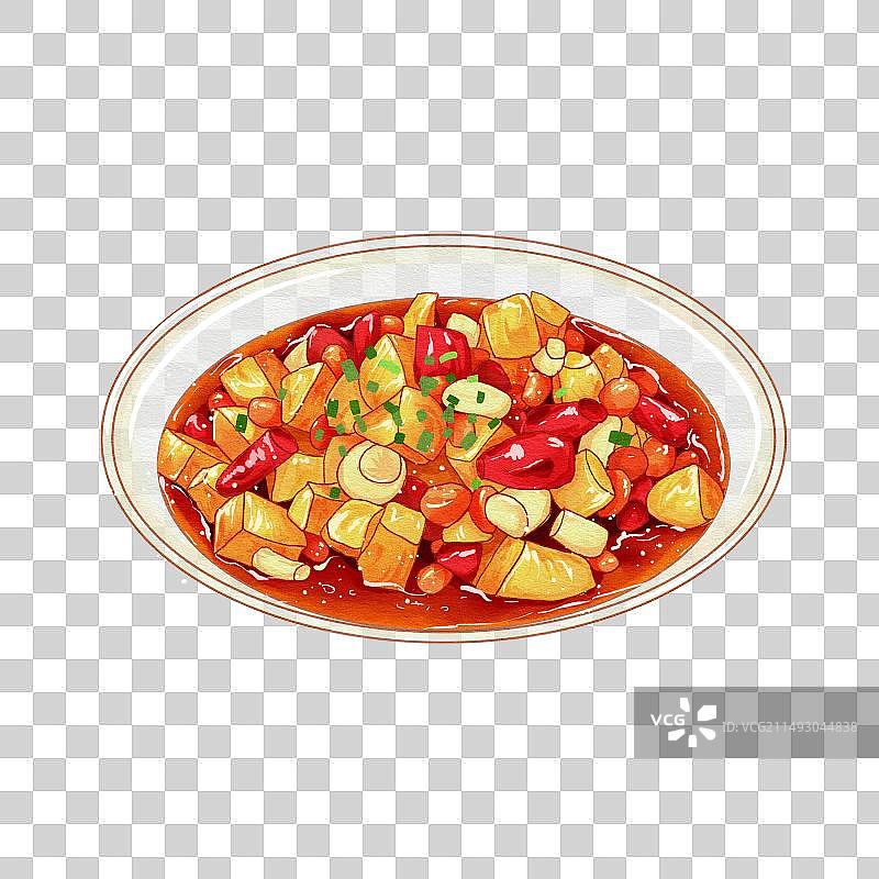 中国传统美食-川菜宫保鸡丁图片素材