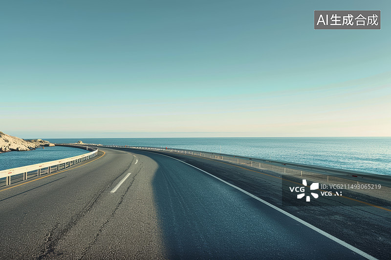 【AI数字艺术】傍晚灯光下的水面码头图片素材