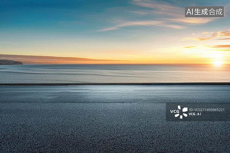 【AI数字艺术】傍晚灯光下的水面码头图片素材