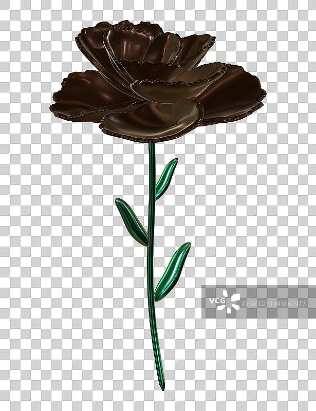 3D金色质感的玫瑰康乃馨元素图片素材